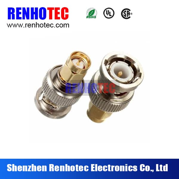 Gold plated RF Adapter SMA male to BNC male Adapter